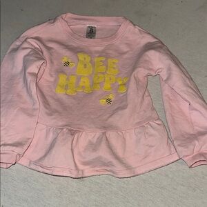 Kids Size 2T Carter's Light Pink Tee with Yellow Print.
